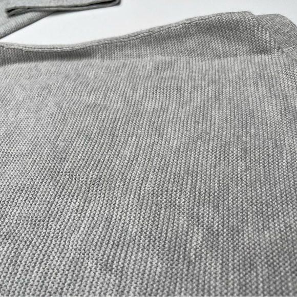 Talbots Sweater V Neck Cable Knit Grey Waffle Beachy Office Fall Winter Wool New - Picture 8 of 13